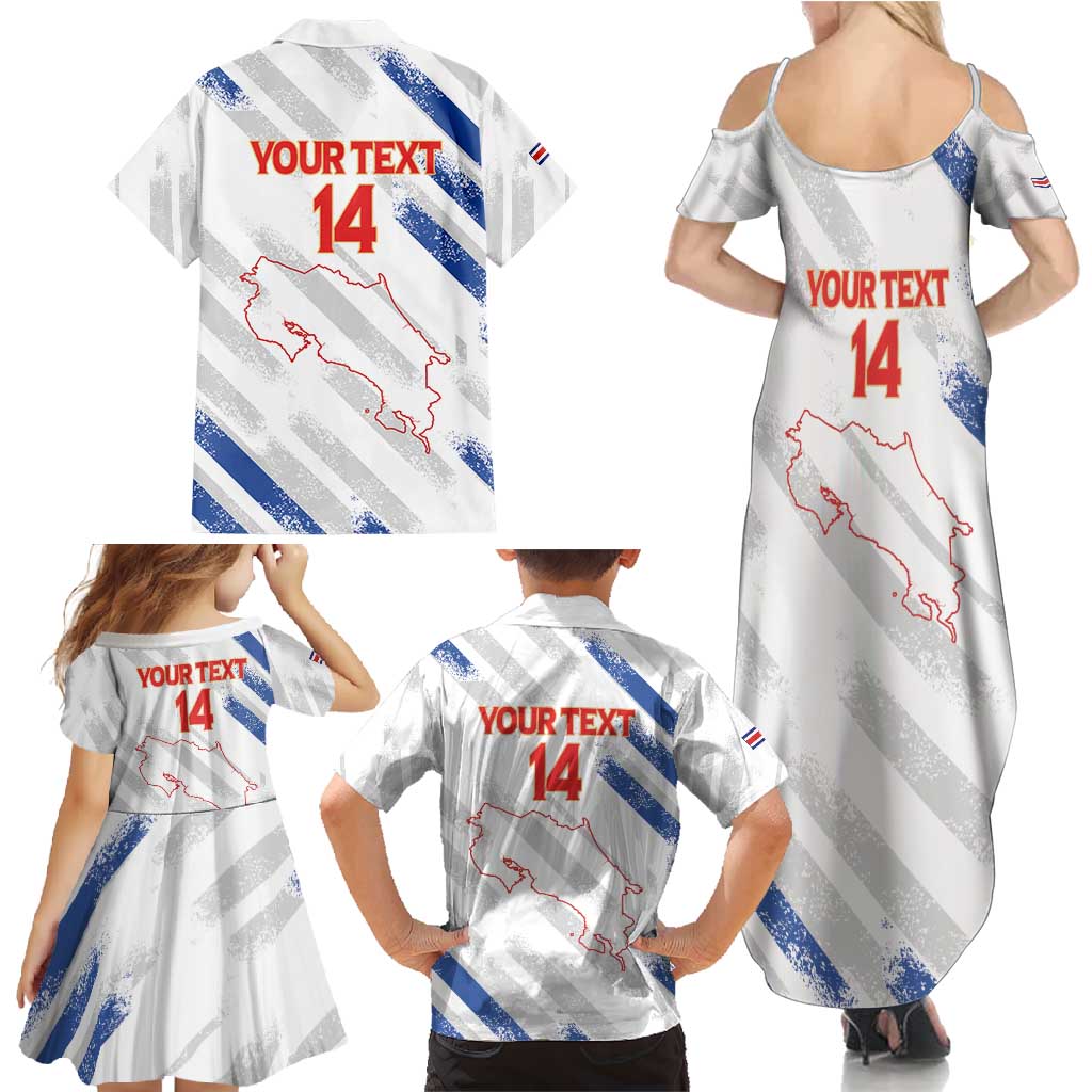 Custom Costa Rica Football Family Matching Summer Maxi Dress and Hawaiian Shirt Go Champions Los Ticos