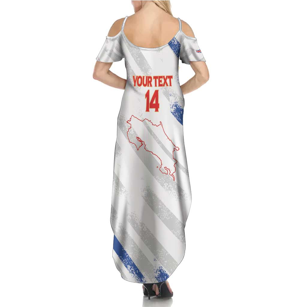 Custom Costa Rica Football Family Matching Summer Maxi Dress and Hawaiian Shirt Go Champions Los Ticos