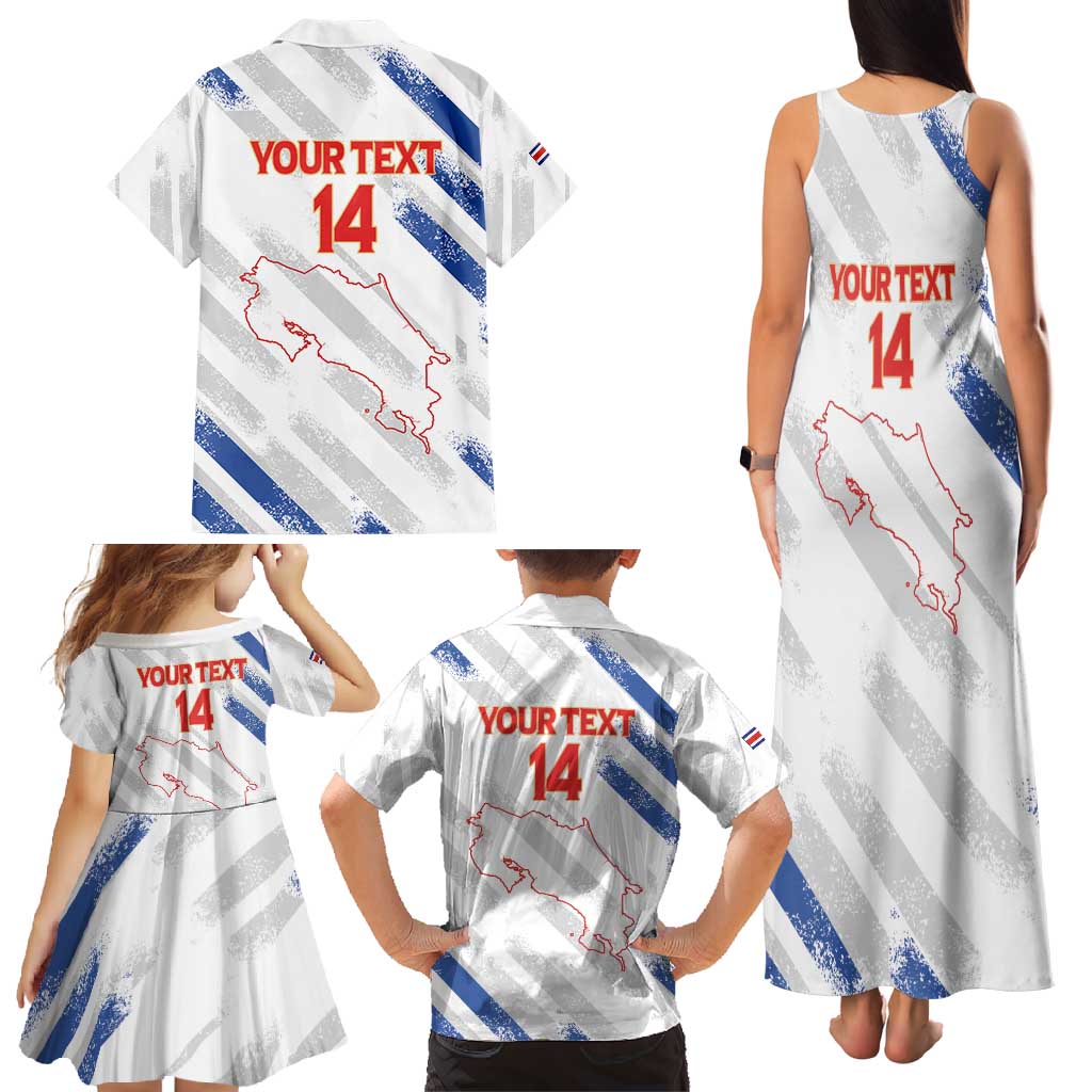 Custom Costa Rica Football Family Matching Tank Maxi Dress and Hawaiian Shirt Go Champions Los Ticos