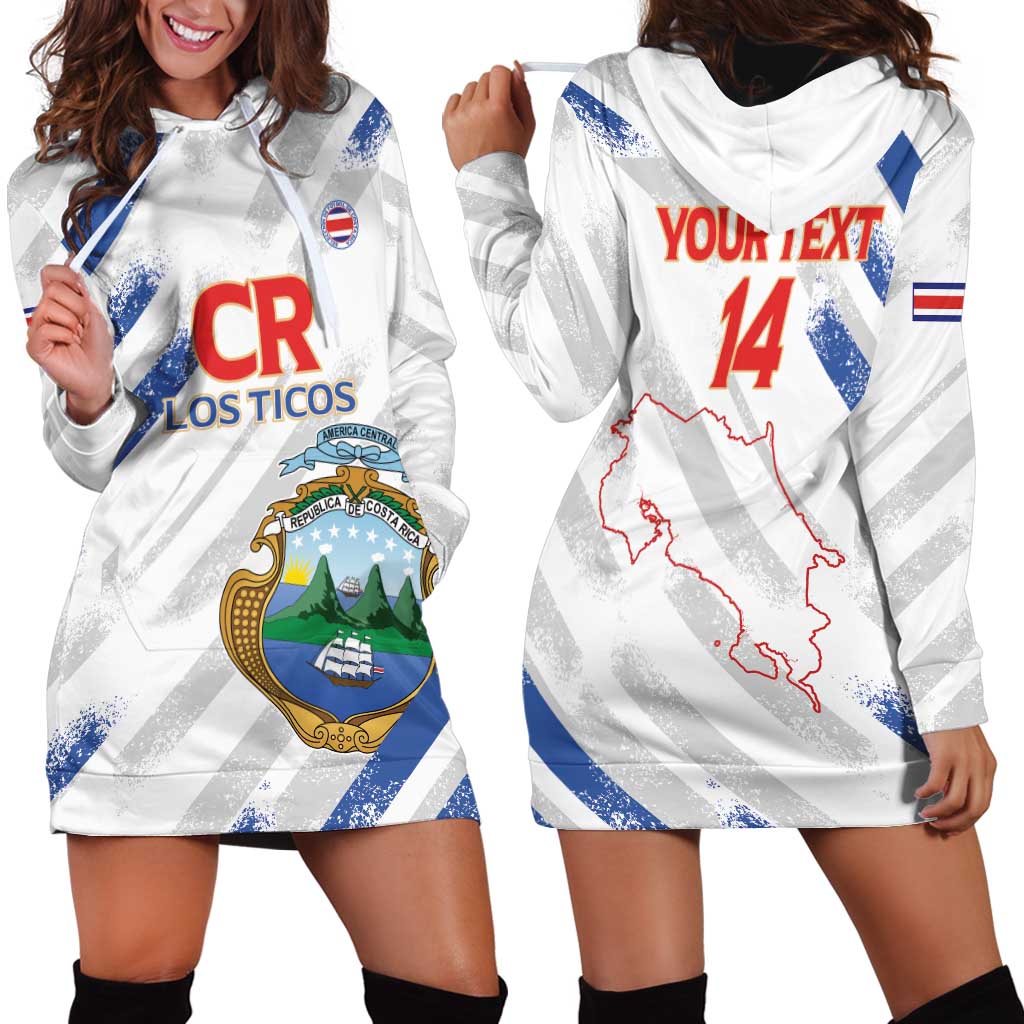 Custom Costa Rica Football Hoodie Dress Go Champions Los Ticos