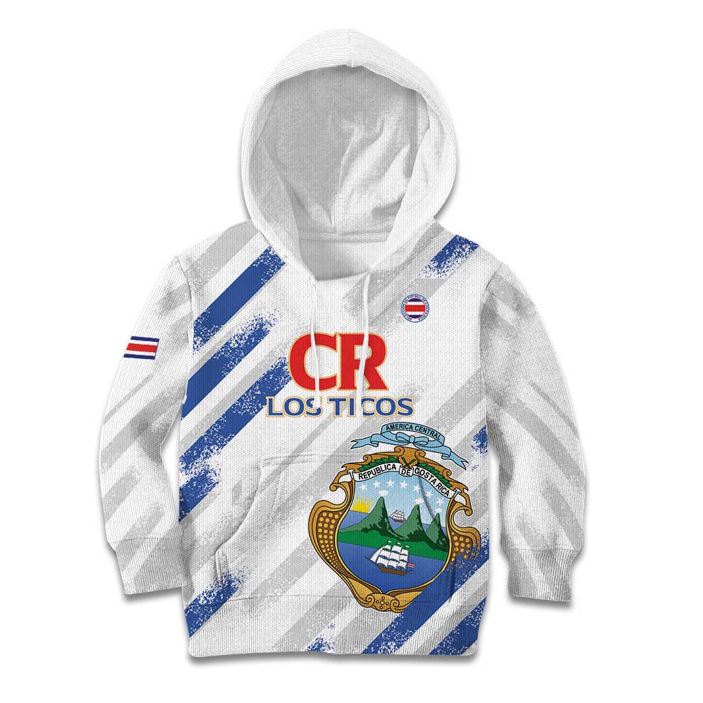 Custom Costa Rica Football Kid Hoodie Go Champions Los Ticos