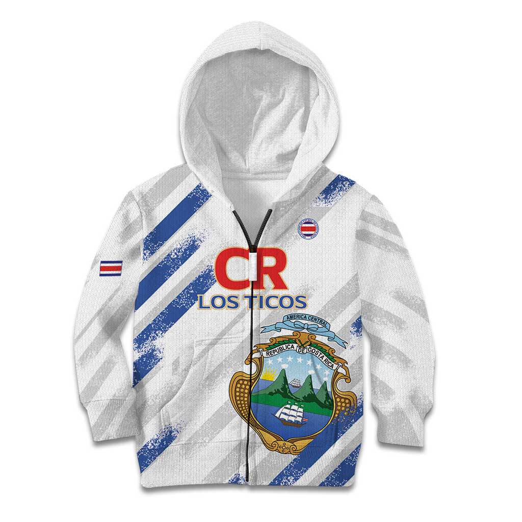 Custom Costa Rica Football Kid Hoodie Go Champions Los Ticos