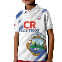 Custom Costa Rica Football Kid Polo Shirt Go Champions Los Ticos