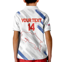 Custom Costa Rica Football Kid Polo Shirt Go Champions Los Ticos