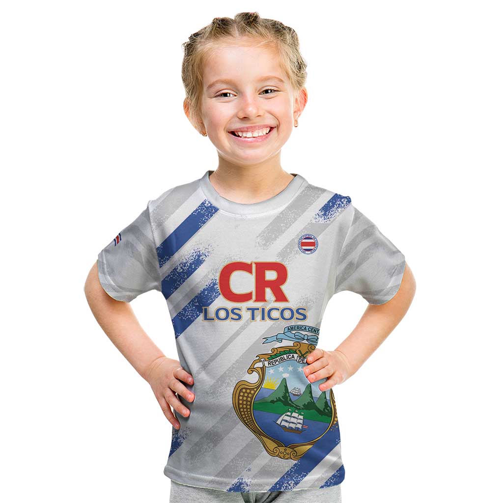 Custom Costa Rica Football Kid T Shirt Go Champions Los Ticos