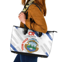 Custom Costa Rica Football Leather Tote Bag Go Champions Los Ticos
