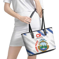 Custom Costa Rica Football Leather Tote Bag Go Champions Los Ticos