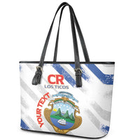 Custom Costa Rica Football Leather Tote Bag Go Champions Los Ticos