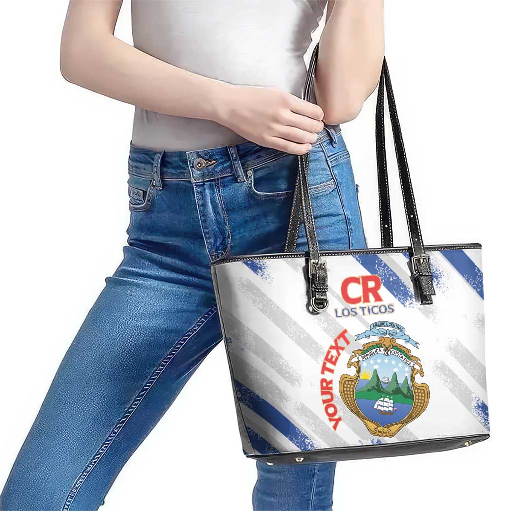 Custom Costa Rica Football Leather Tote Bag Go Champions Los Ticos