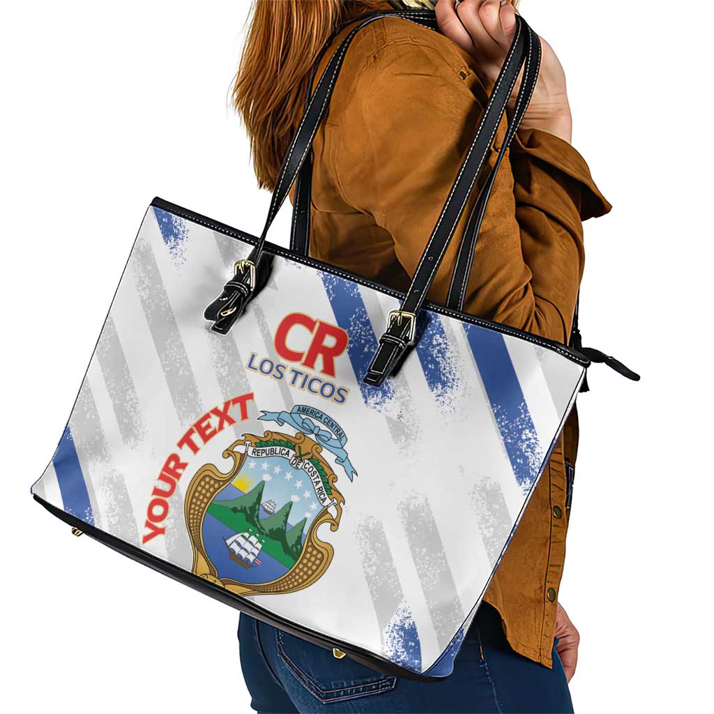 Custom Costa Rica Football Leather Tote Bag Go Champions Los Ticos