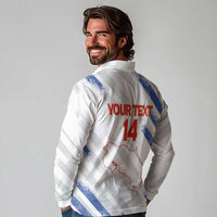 Custom Costa Rica Football Long Sleeve Polo Shirt Go Champions Los Ticos