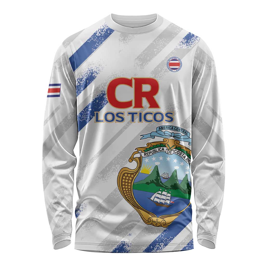 Custom Costa Rica Football Long Sleeve Shirt Go Champions Los Ticos