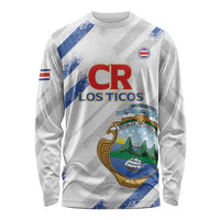 Custom Costa Rica Football Long Sleeve Shirt Go Champions Los Ticos