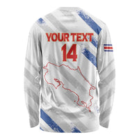 Custom Costa Rica Football Long Sleeve Shirt Go Champions Los Ticos