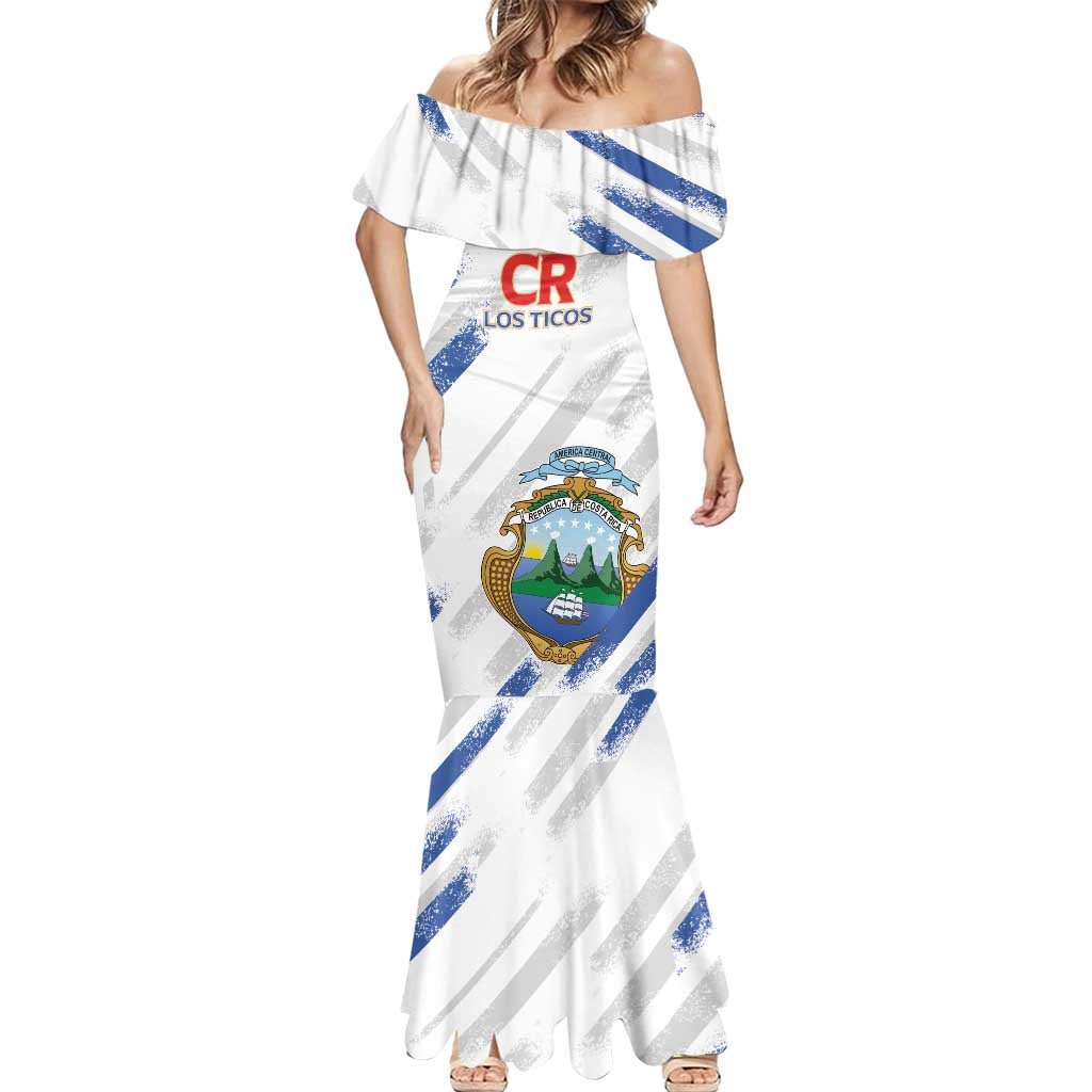 Custom Costa Rica Football Mermaid Dress Go Champions Los Ticos