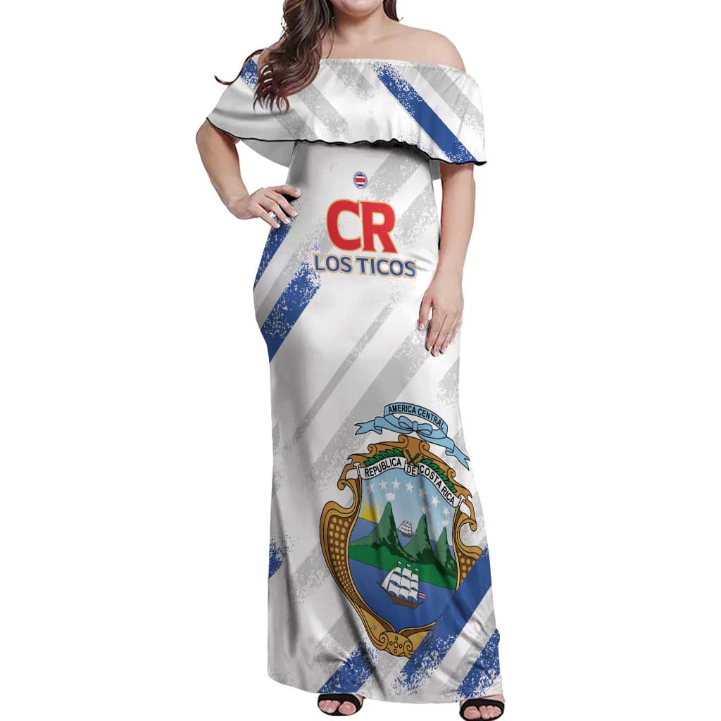 Custom Costa Rica Football Off Shoulder Maxi Dress Go Champions Los Ticos