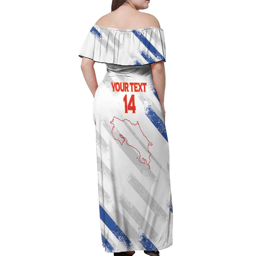 Custom Costa Rica Football Off Shoulder Maxi Dress Go Champions Los Ticos