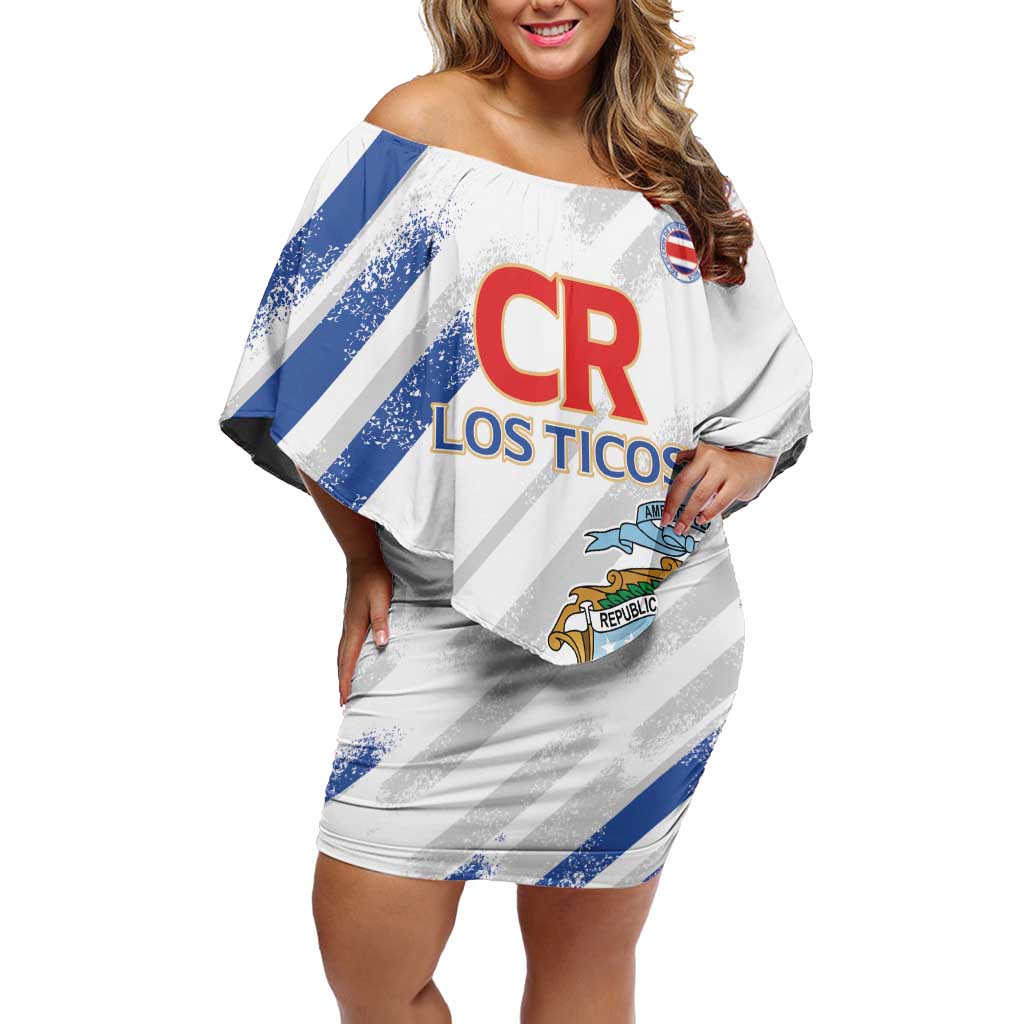 Custom Costa Rica Football Off Shoulder Short Dress Go Champions Los Ticos