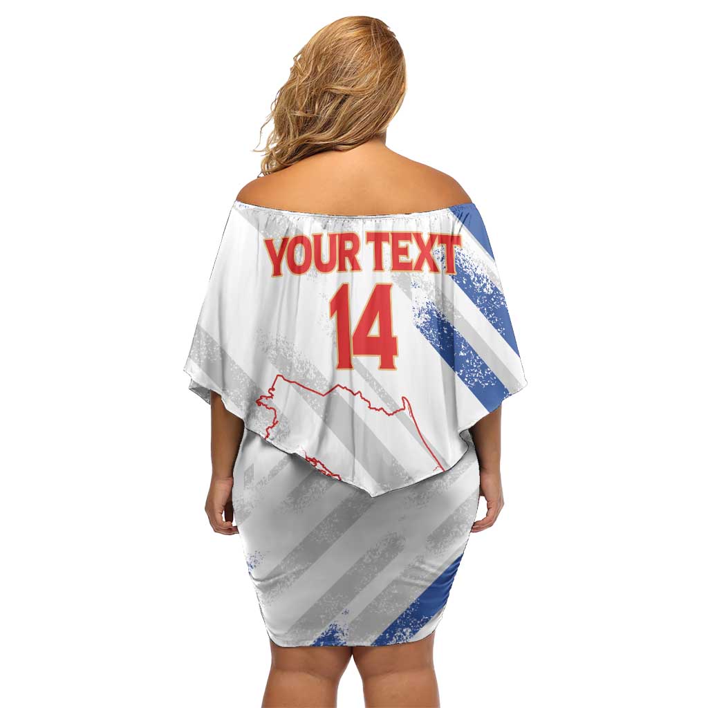 Custom Costa Rica Football Off Shoulder Short Dress Go Champions Los Ticos