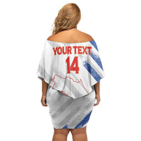Custom Costa Rica Football Off Shoulder Short Dress Go Champions Los Ticos