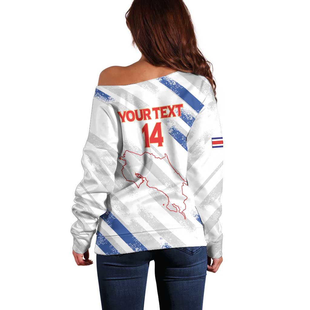 Custom Costa Rica Football Off Shoulder Sweater Go Champions Los Ticos