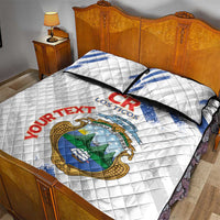 Custom Costa Rica Football Quilt Bed Set Go Champions Los Ticos