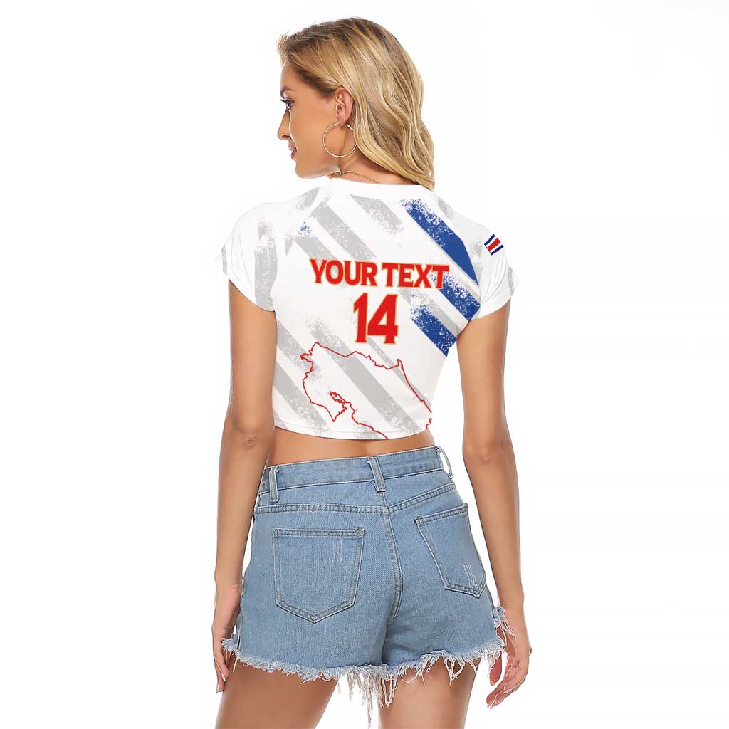 Custom Costa Rica Football Raglan Cropped T Shirt Go Champions Los Ticos