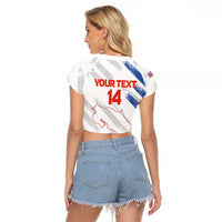 Custom Costa Rica Football Raglan Cropped T Shirt Go Champions Los Ticos