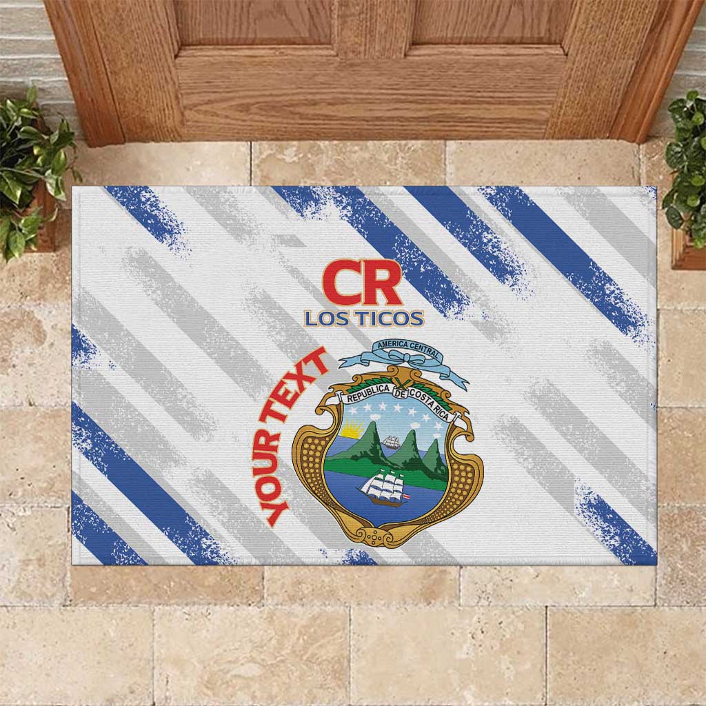Custom Costa Rica Football Rubber Doormat Go Champions Los Ticos