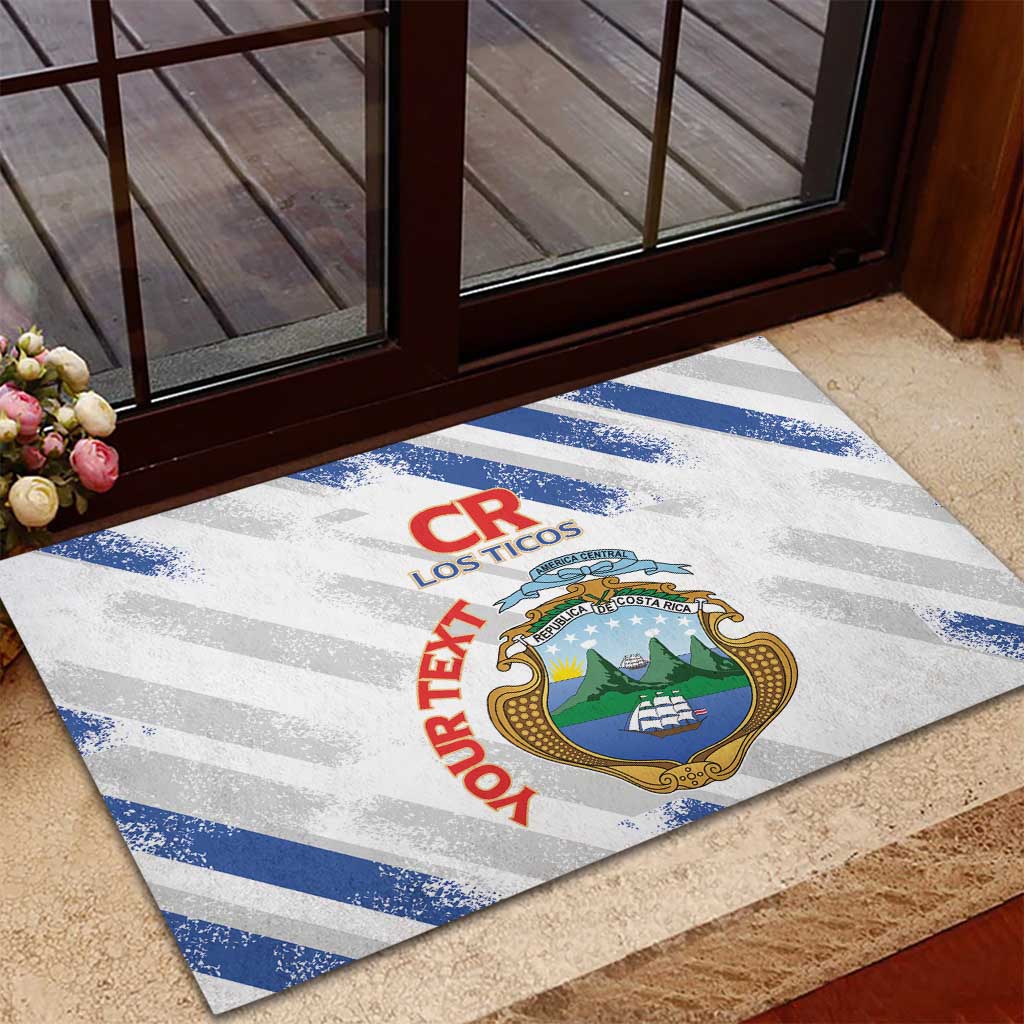 Custom Costa Rica Football Rubber Doormat Go Champions Los Ticos