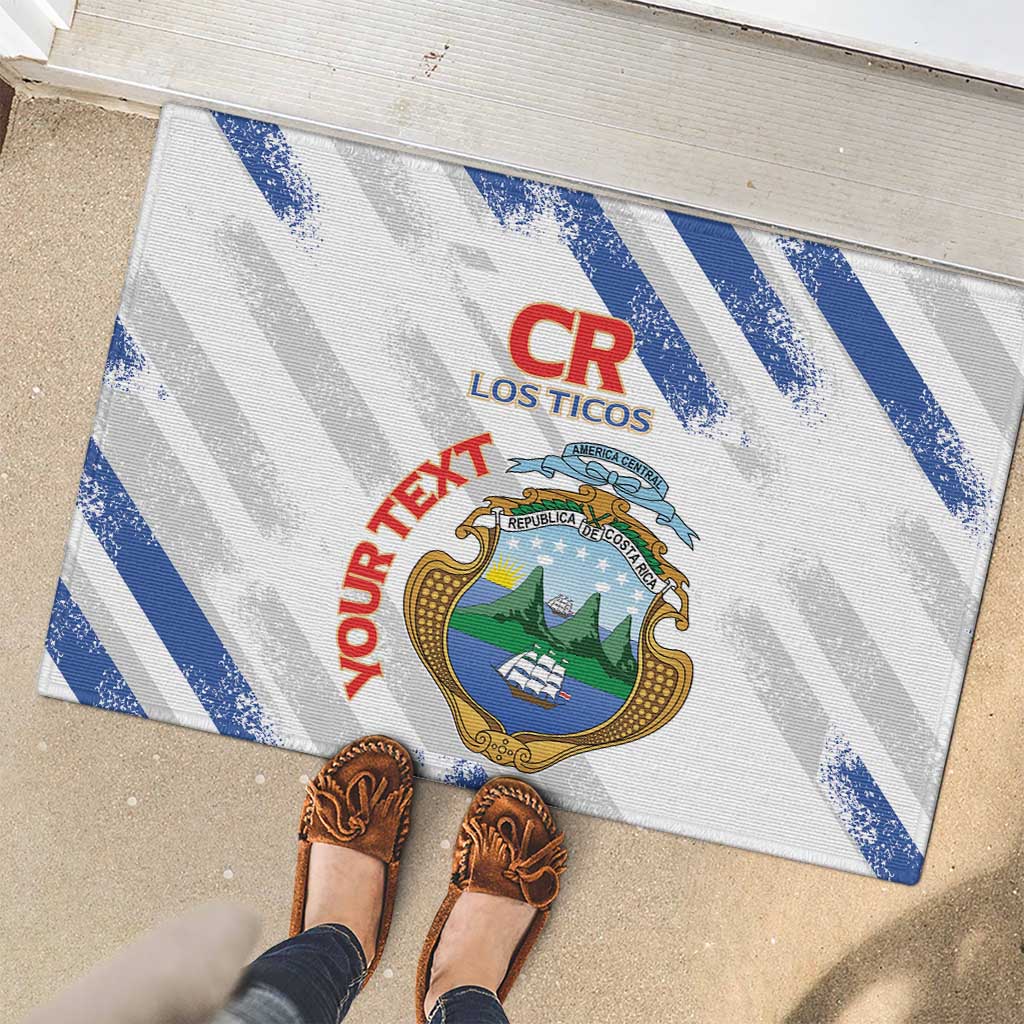 Custom Costa Rica Football Rubber Doormat Go Champions Los Ticos