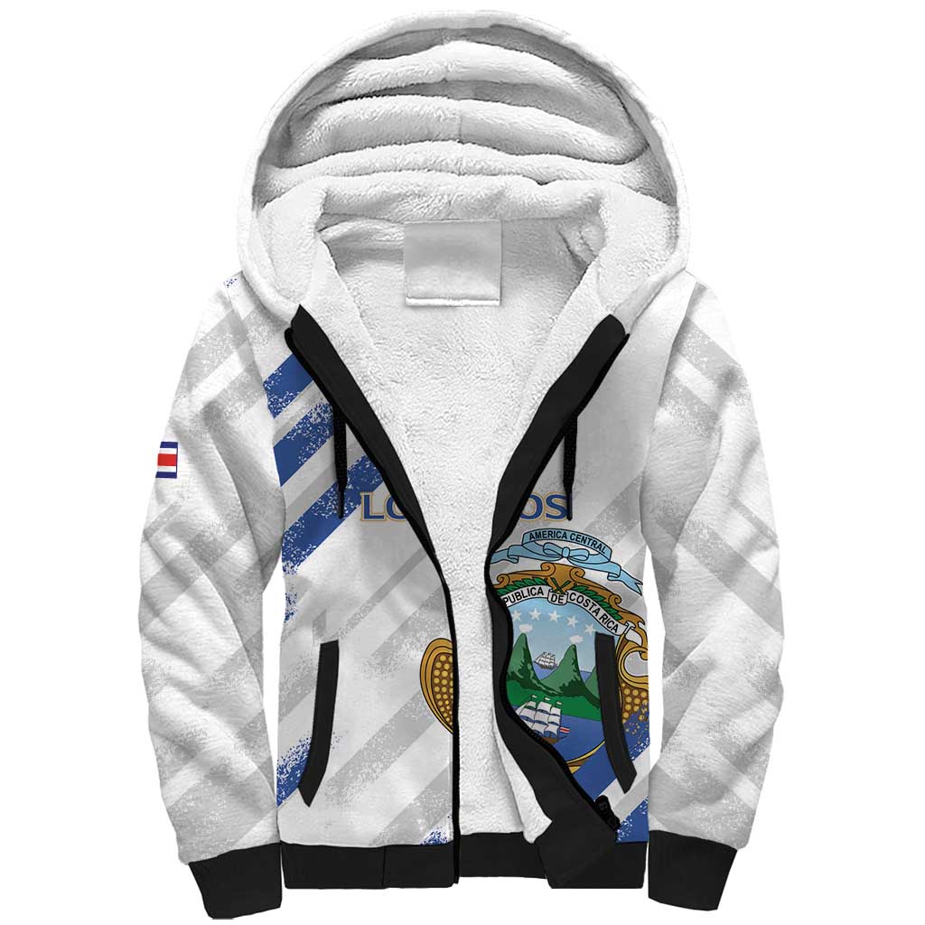 Custom Costa Rica Football Sherpa Hoodie Go Champions Los Ticos