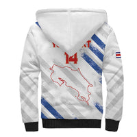 Custom Costa Rica Football Sherpa Hoodie Go Champions Los Ticos
