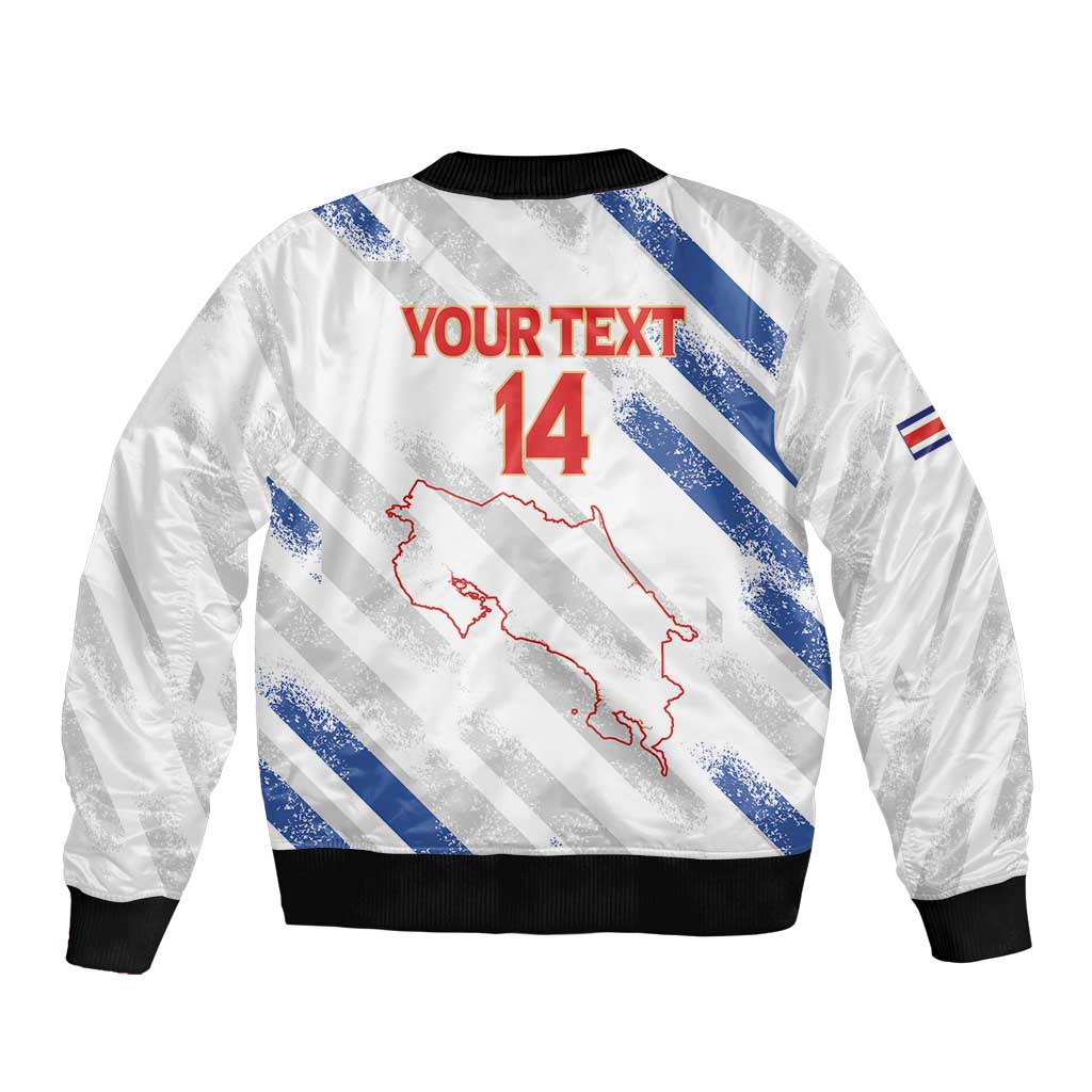 Custom Costa Rica Football Sleeve Zip Bomber Jacket Go Champions Los Ticos