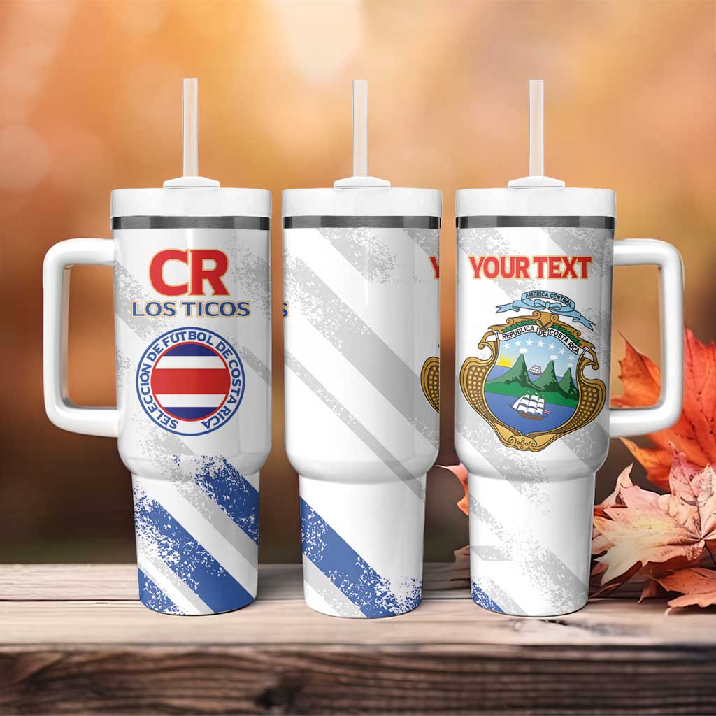 Custom Costa Rica Football Tumbler With Handle Go Champions Los Ticos