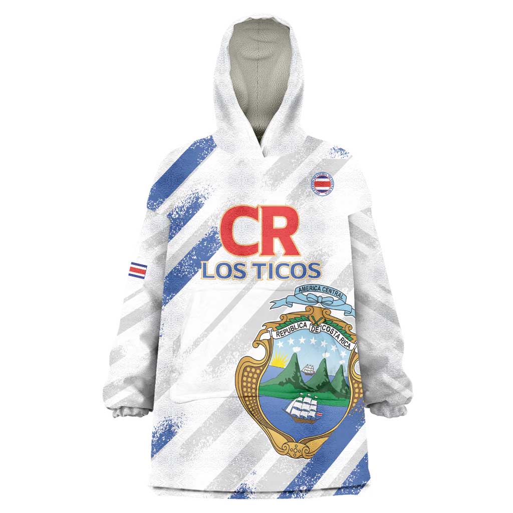 Custom Costa Rica Football Wearable Blanket Hoodie Go Champions Los Ticos