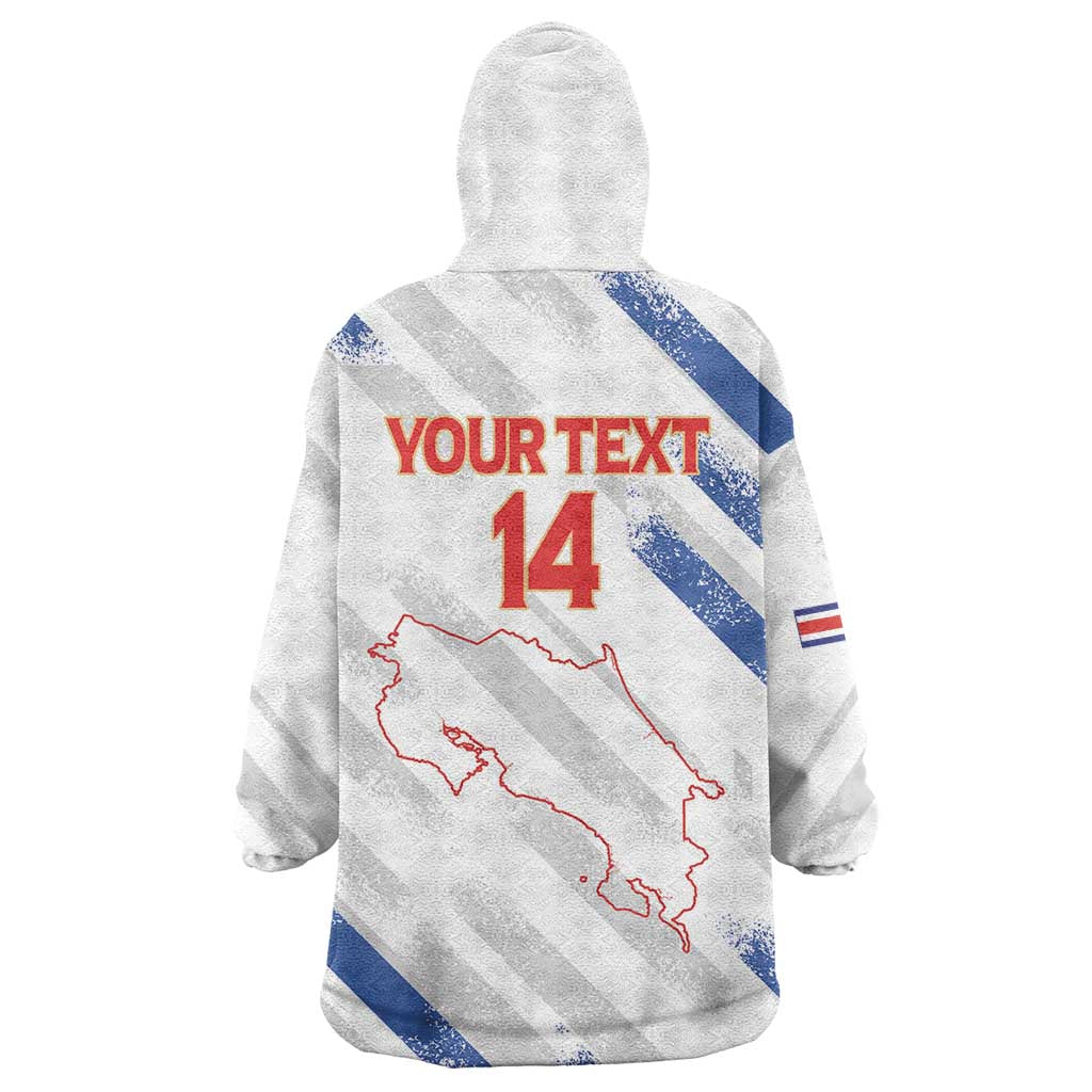 Custom Costa Rica Football Wearable Blanket Hoodie Go Champions Los Ticos