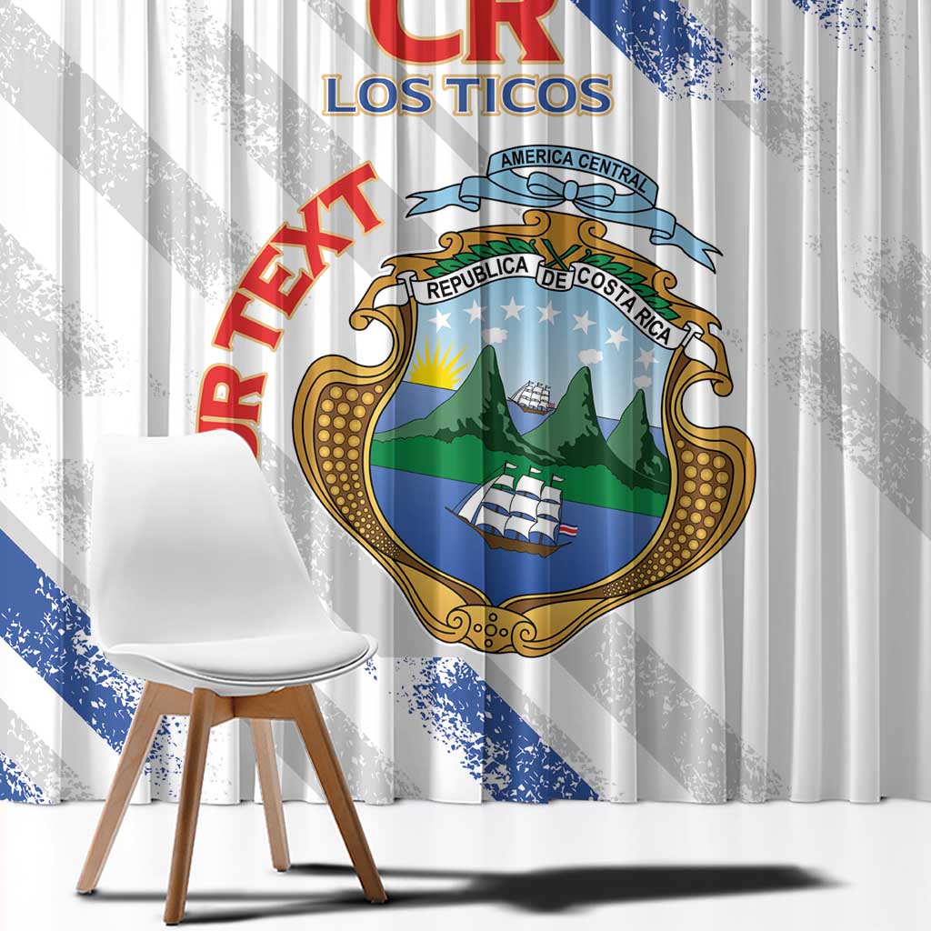 Custom Costa Rica Football Window Curtain Go Champions Los Ticos