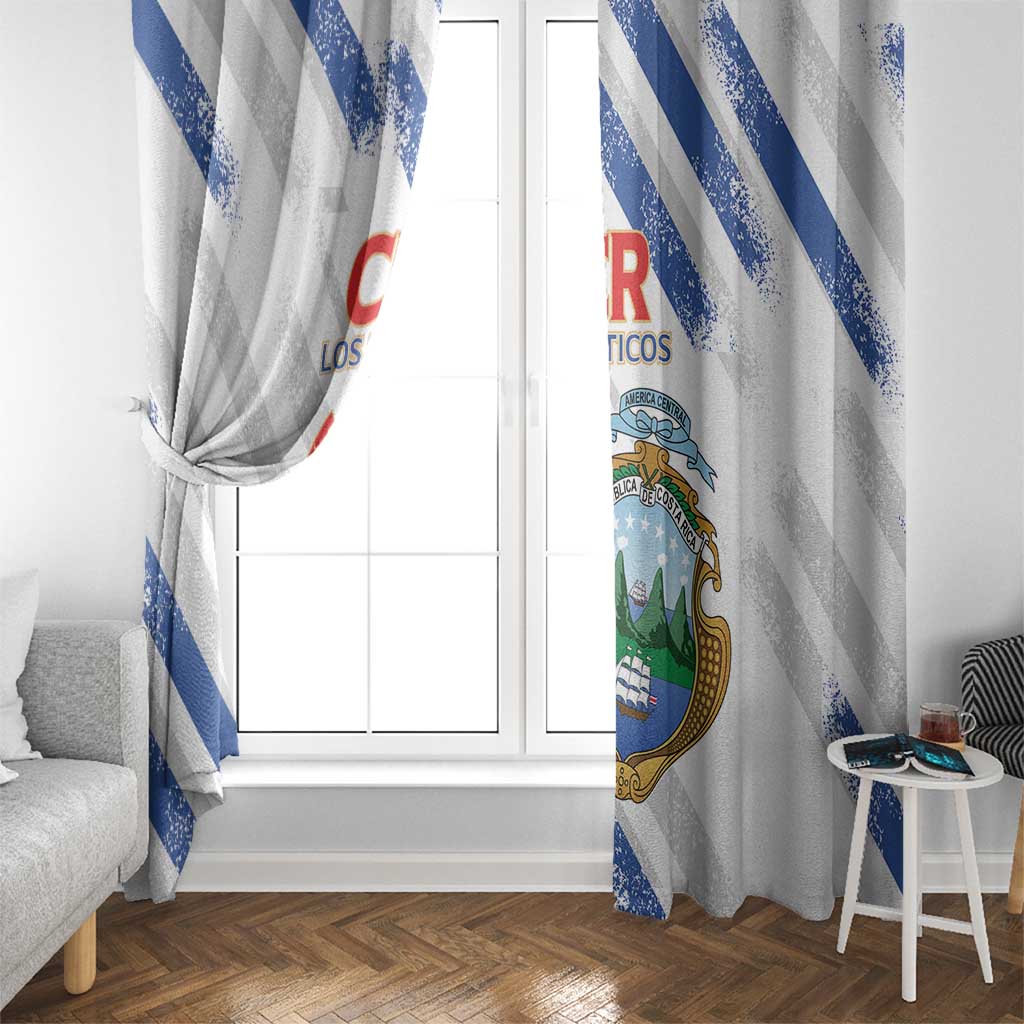 Custom Costa Rica Football Window Curtain Go Champions Los Ticos