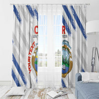 Custom Costa Rica Football Window Curtain Go Champions Los Ticos