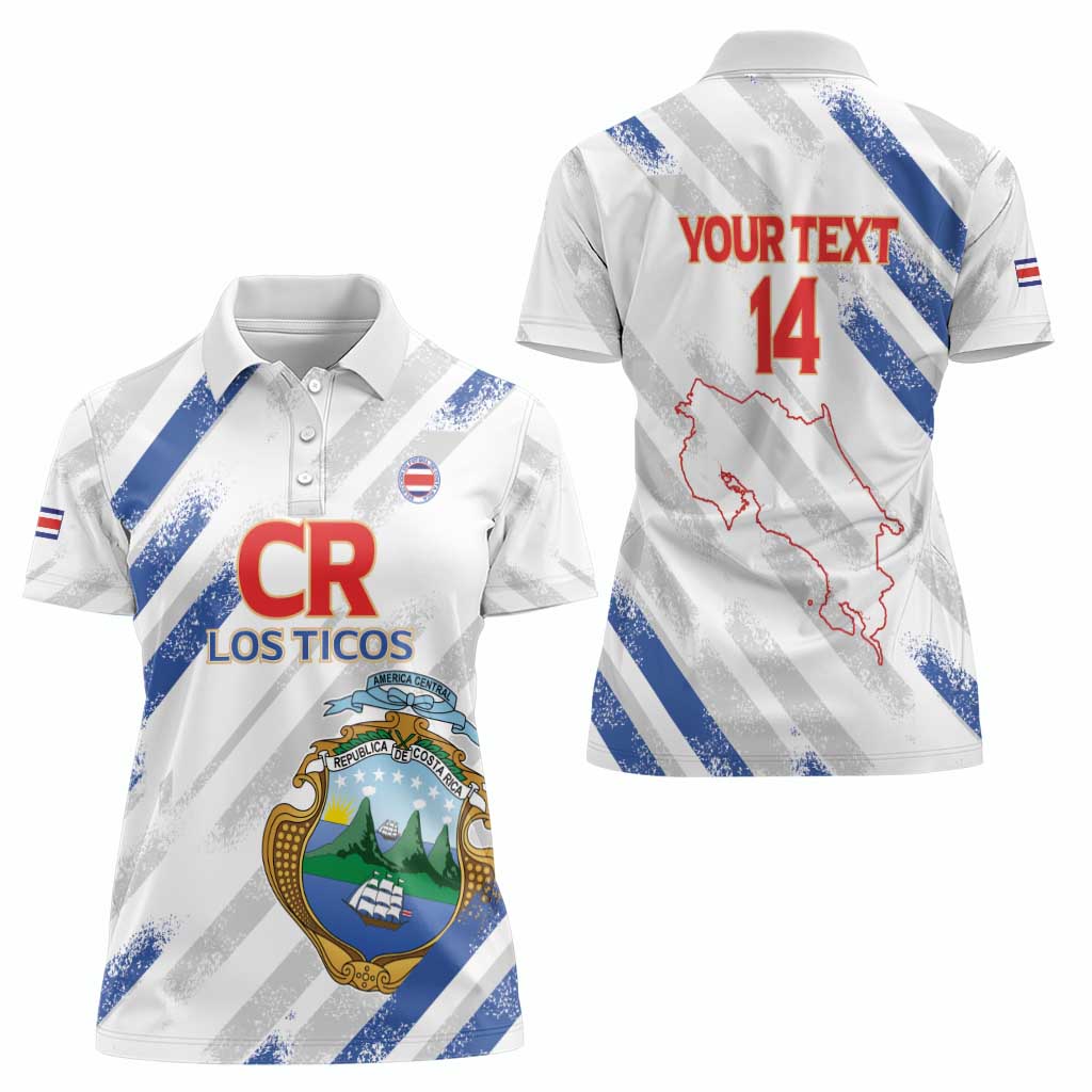 Custom Costa Rica Football Women Polo Shirt Go Champions Los Ticos