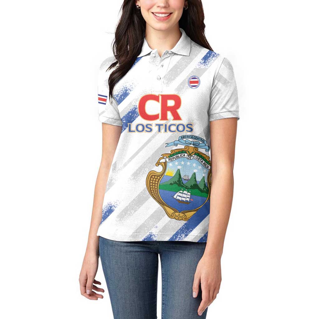Custom Costa Rica Football Women Polo Shirt Go Champions Los Ticos