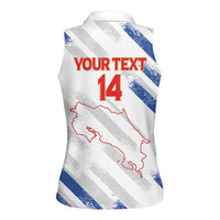 Custom Costa Rica Football Women Sleeveless Polo Shirt Go Champions Los Ticos
