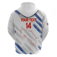 Custom Costa Rica Football Zip Hoodie Go Champions Los Ticos