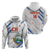 Custom Costa Rica Football Zip Hoodie Go Champions Los Ticos