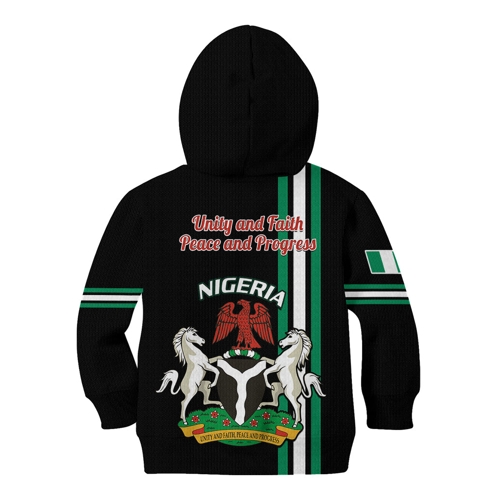 Nigeria Kid Hoodie Nigeria Coat Of Arms Simple Style - Wonder Print Shop