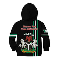 Nigeria Kid Hoodie Nigeria Coat Of Arms Simple Style - Wonder Print Shop