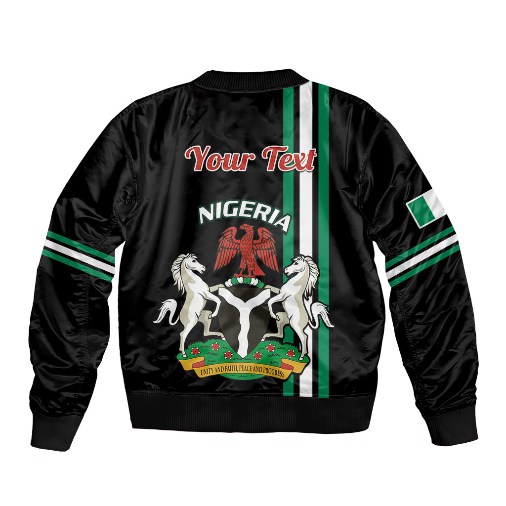 Personalised Nigeria Bomber Jacket Nigeria Coat Of Arms Simple Style - Wonder Print Shop