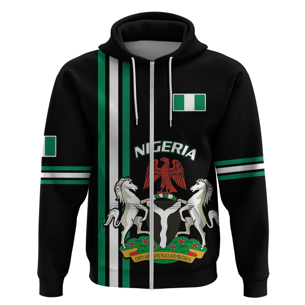 Personalised Nigeria Hoodie Nigeria Coat Of Arms Simple Style - Wonder Print Shop