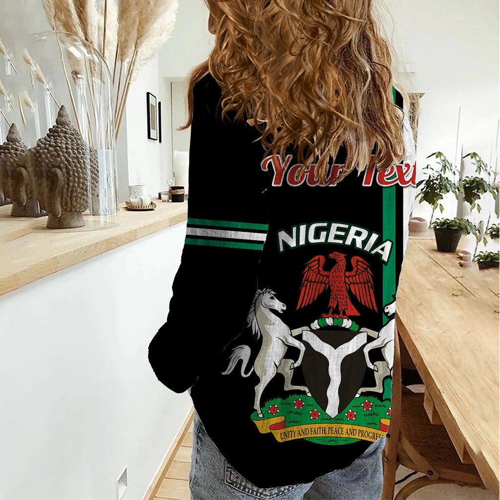 Personalised Nigeria Women Casual Shirt Nigeria Coat Of Arms Simple Style - Wonder Print Shop